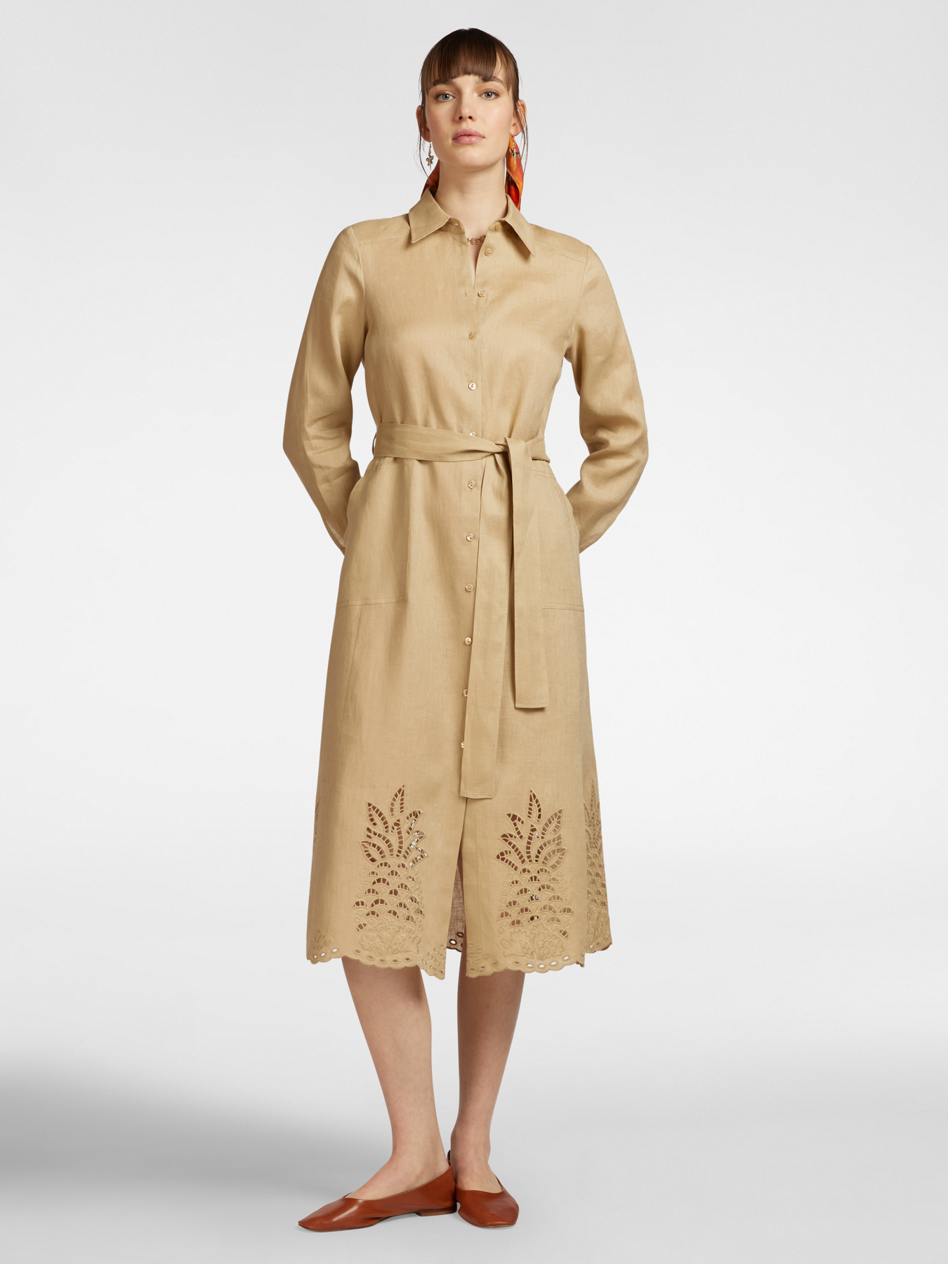 Платье из 100% льна