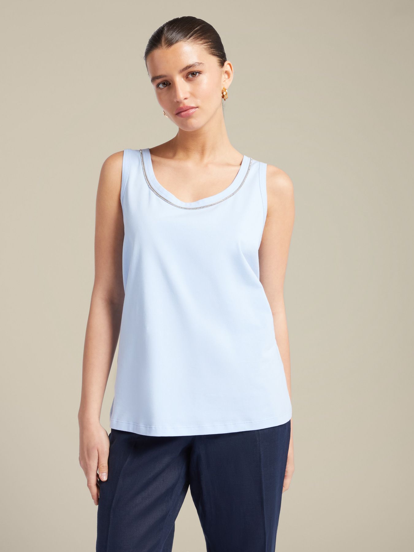 Топ из хлопка голубой