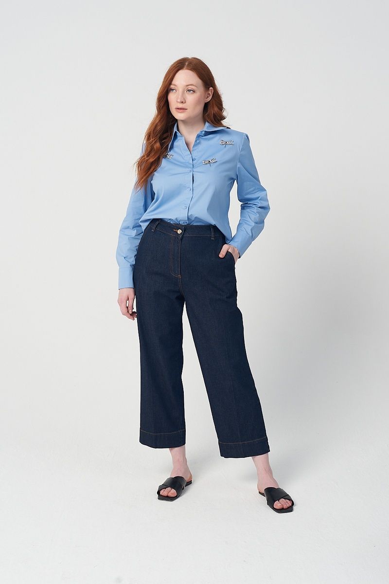 Джинсы-палаццо синие Elena Mirò