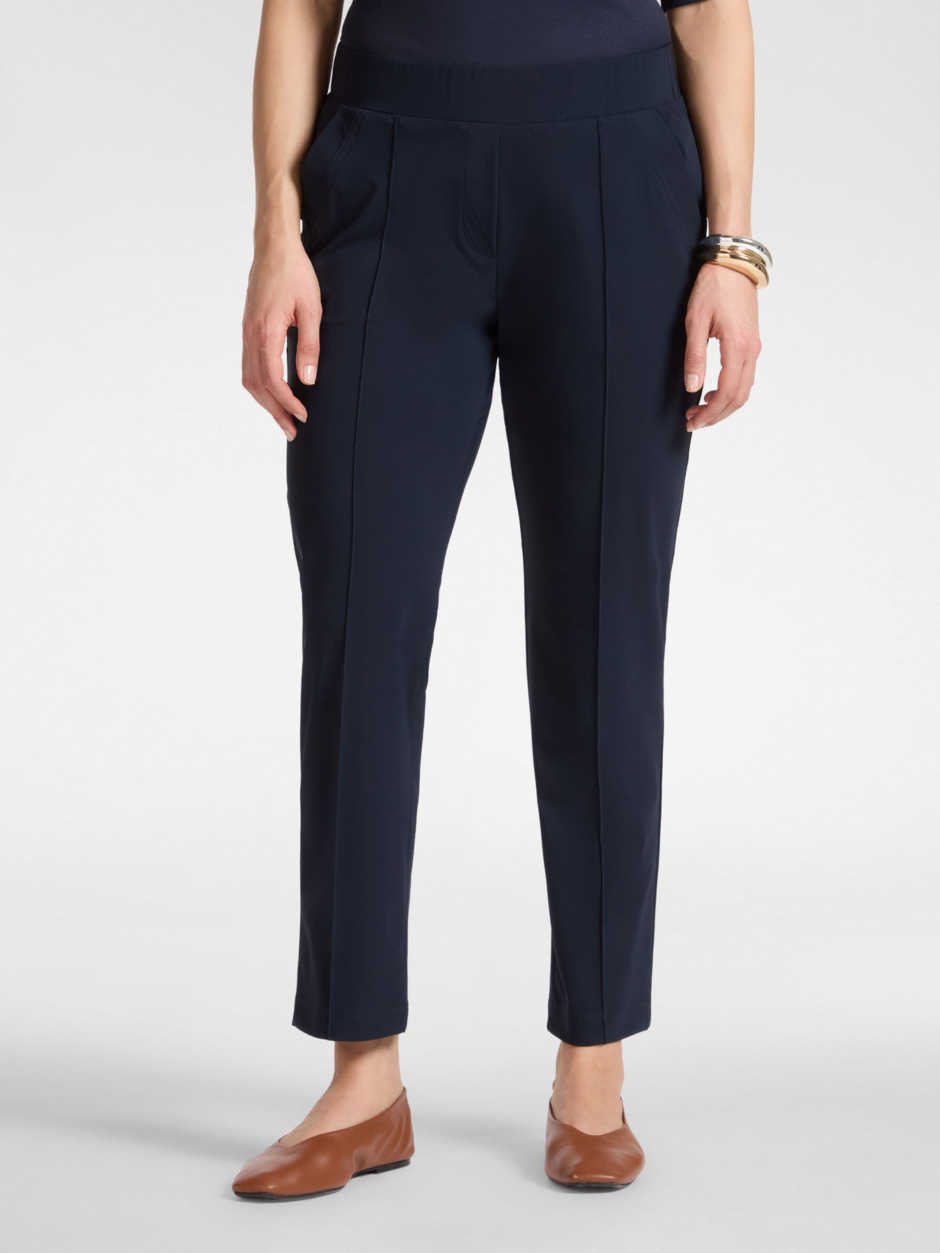 Брюки с эластичным поясом из ткани "Пауэр Стреч"