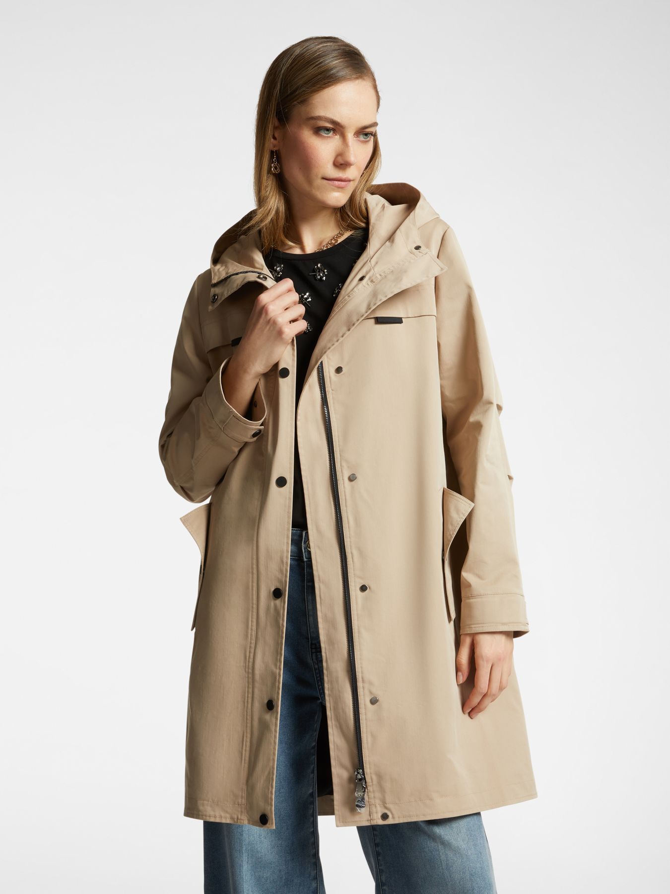 Плащ из смесового хлопка