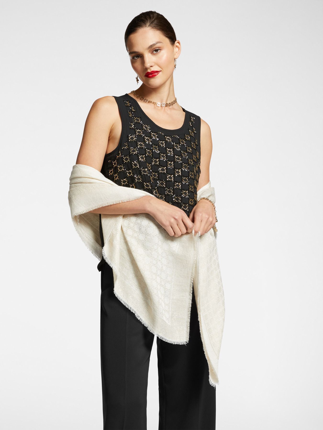 Палантин с монограммой бренда