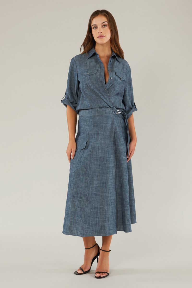 Юбка-колокол серая Elena Mirò