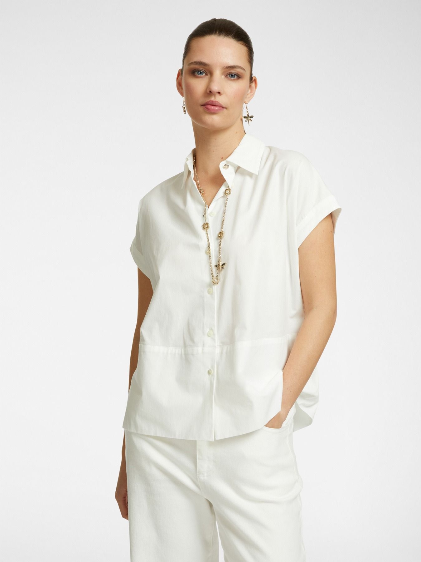 Блузка из льняного тенселя