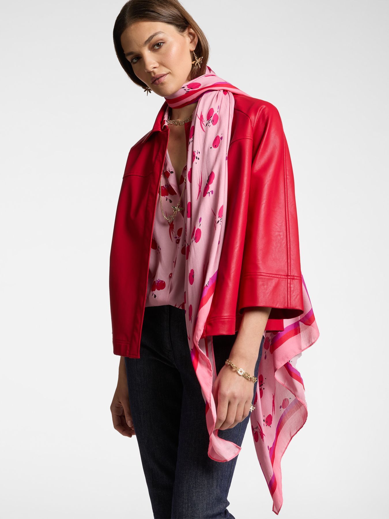 Палантин из 100% модала розовый