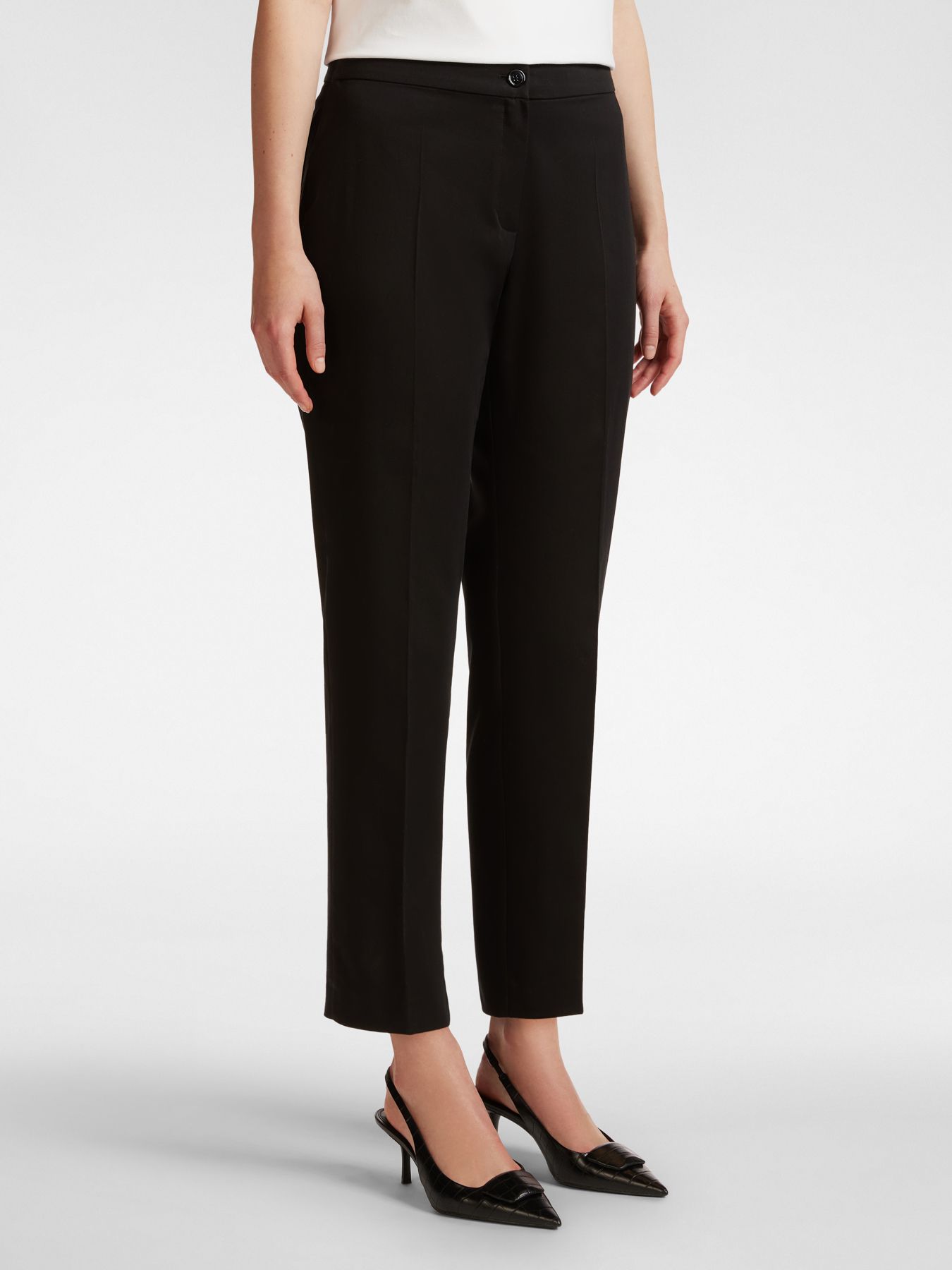 Брюки из эластичного хлопкового сатина