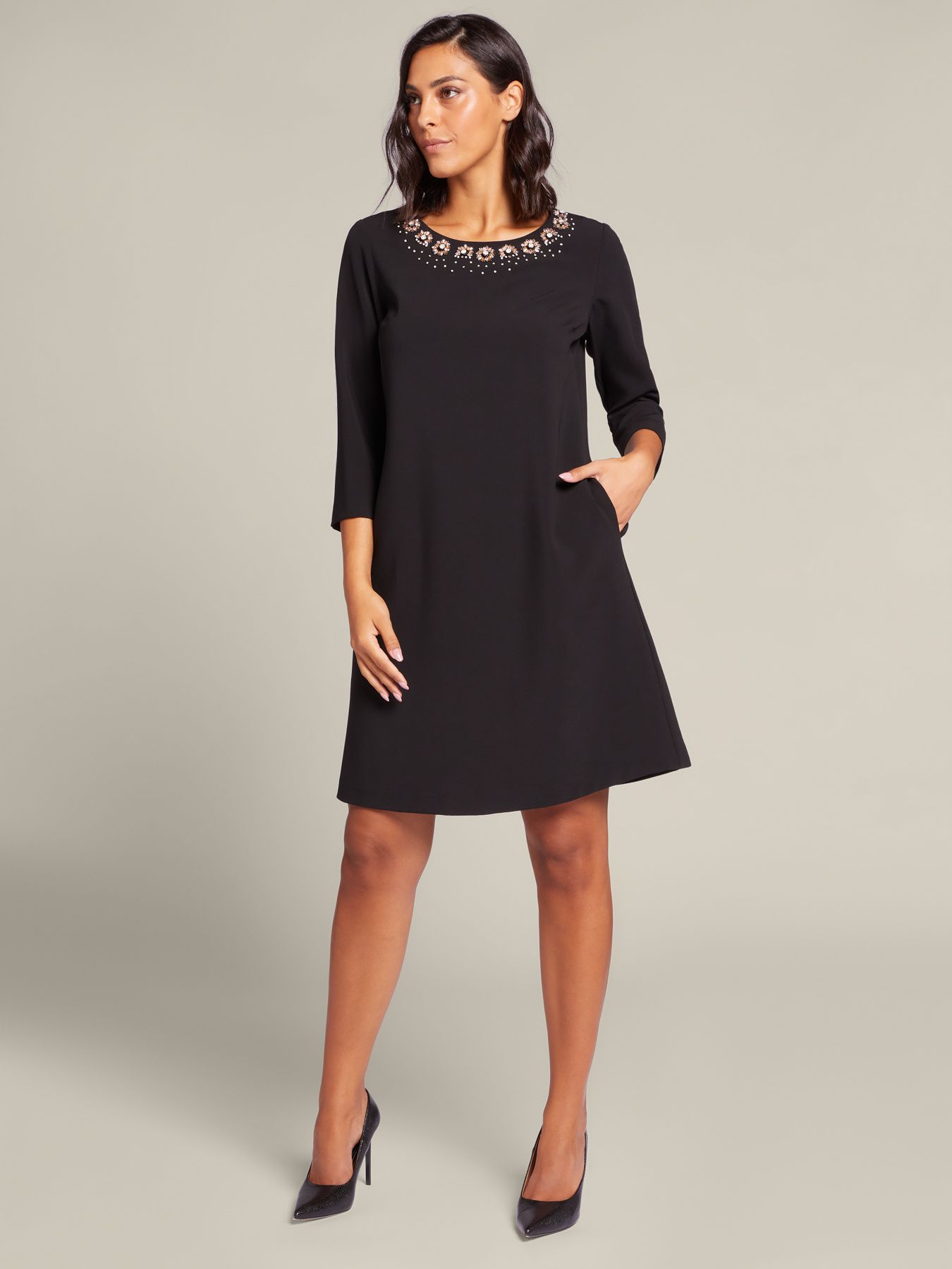 Однобортное пальто черное Elena Mirò