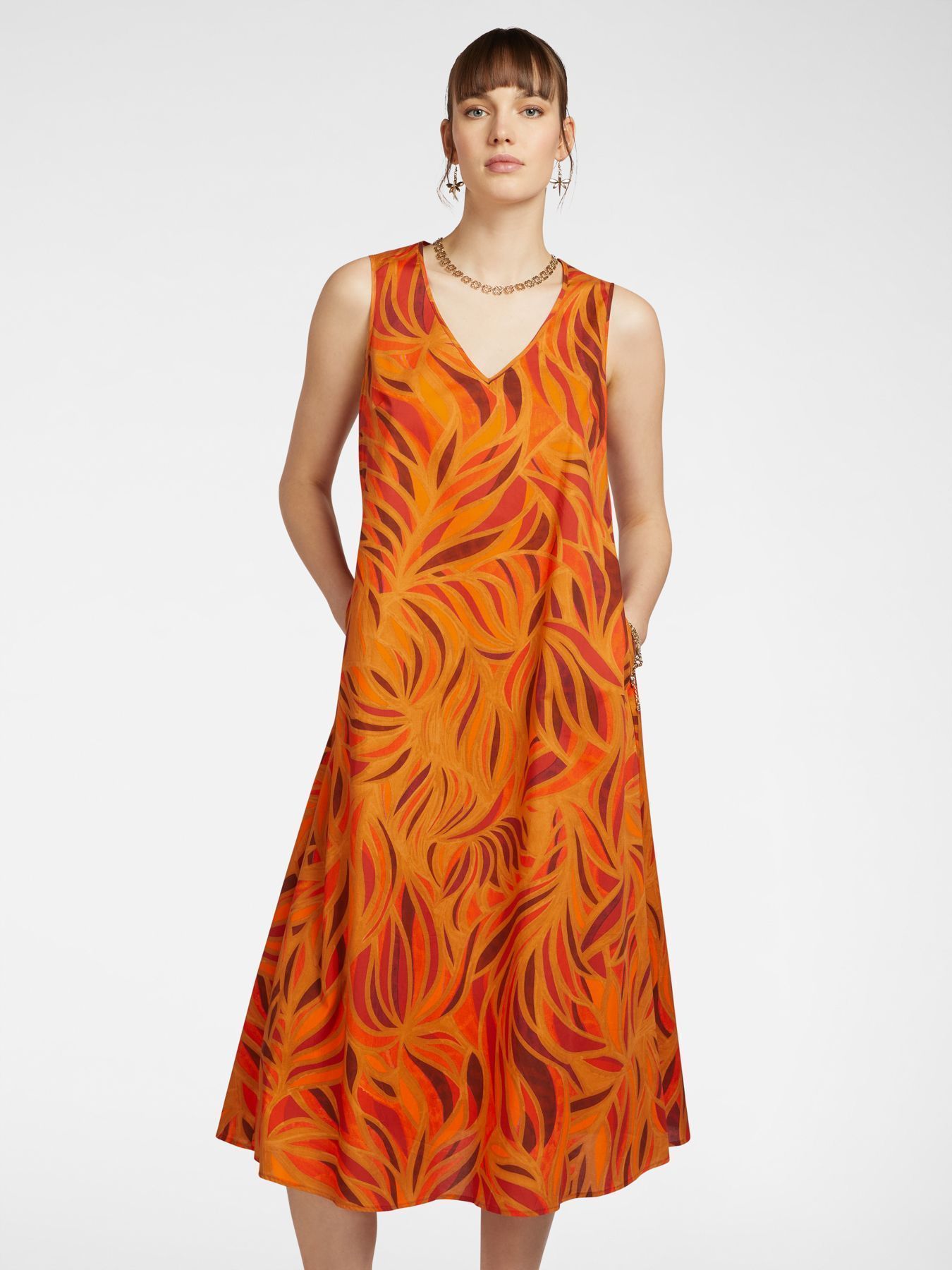 Платье-миди из эластичного хлопка