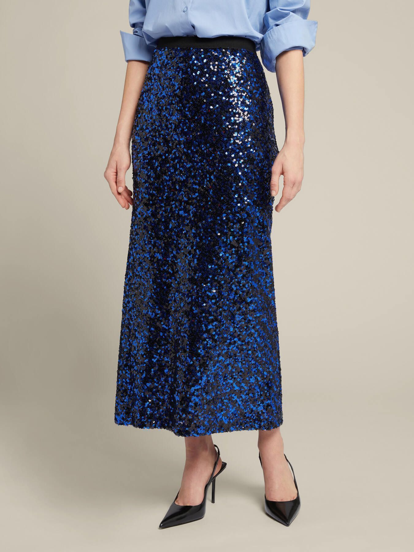 Юбка из эластичного тюля с пайетками