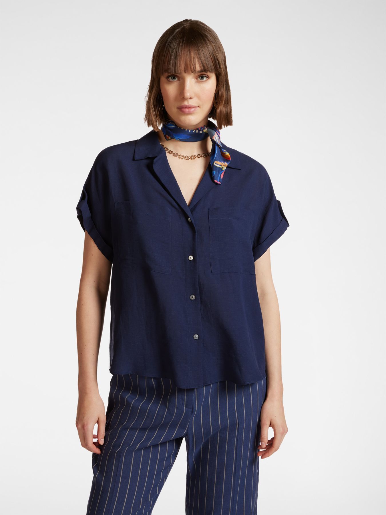 Блузка из льняного тенселя