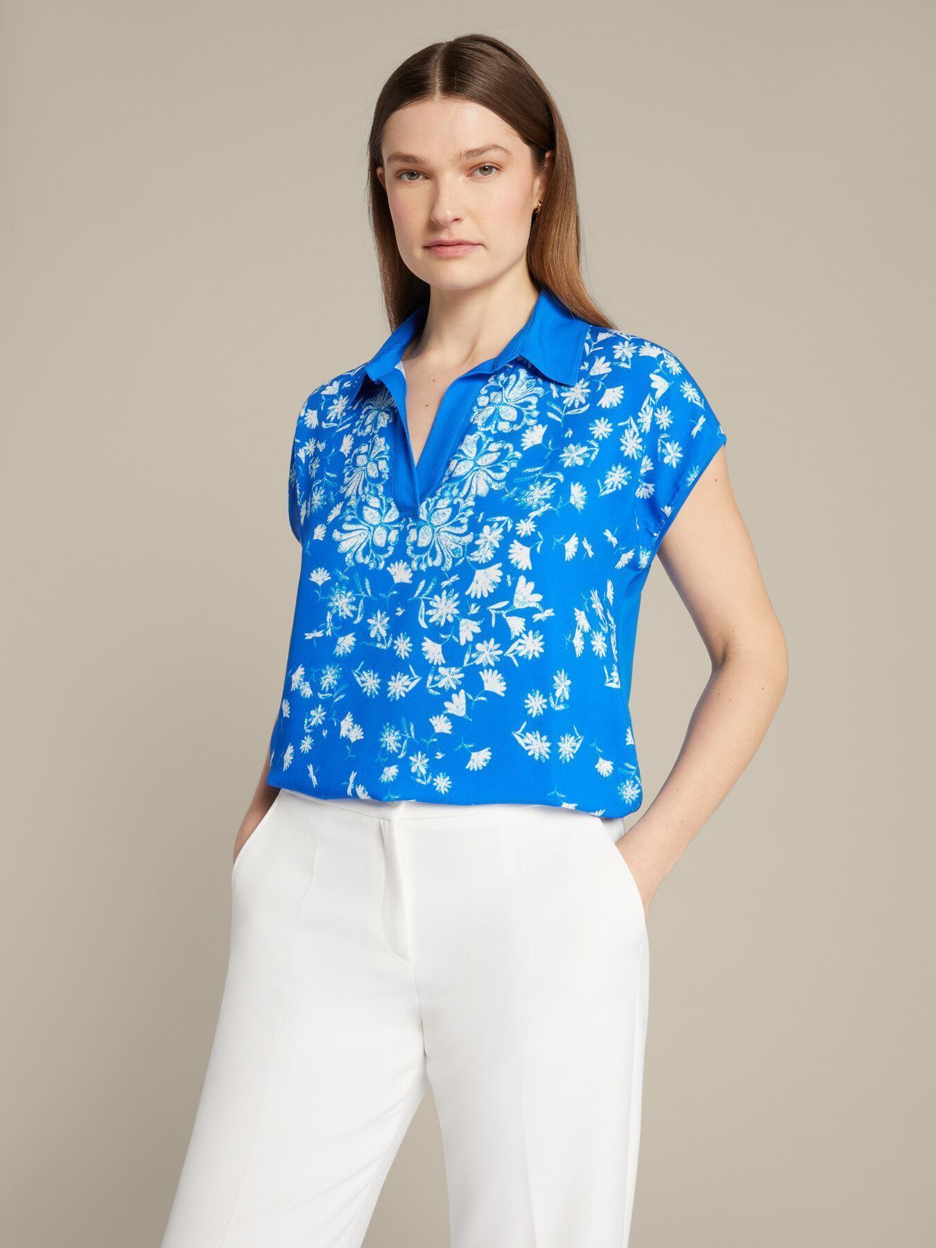 Футболка-поло из вискозы с принтом