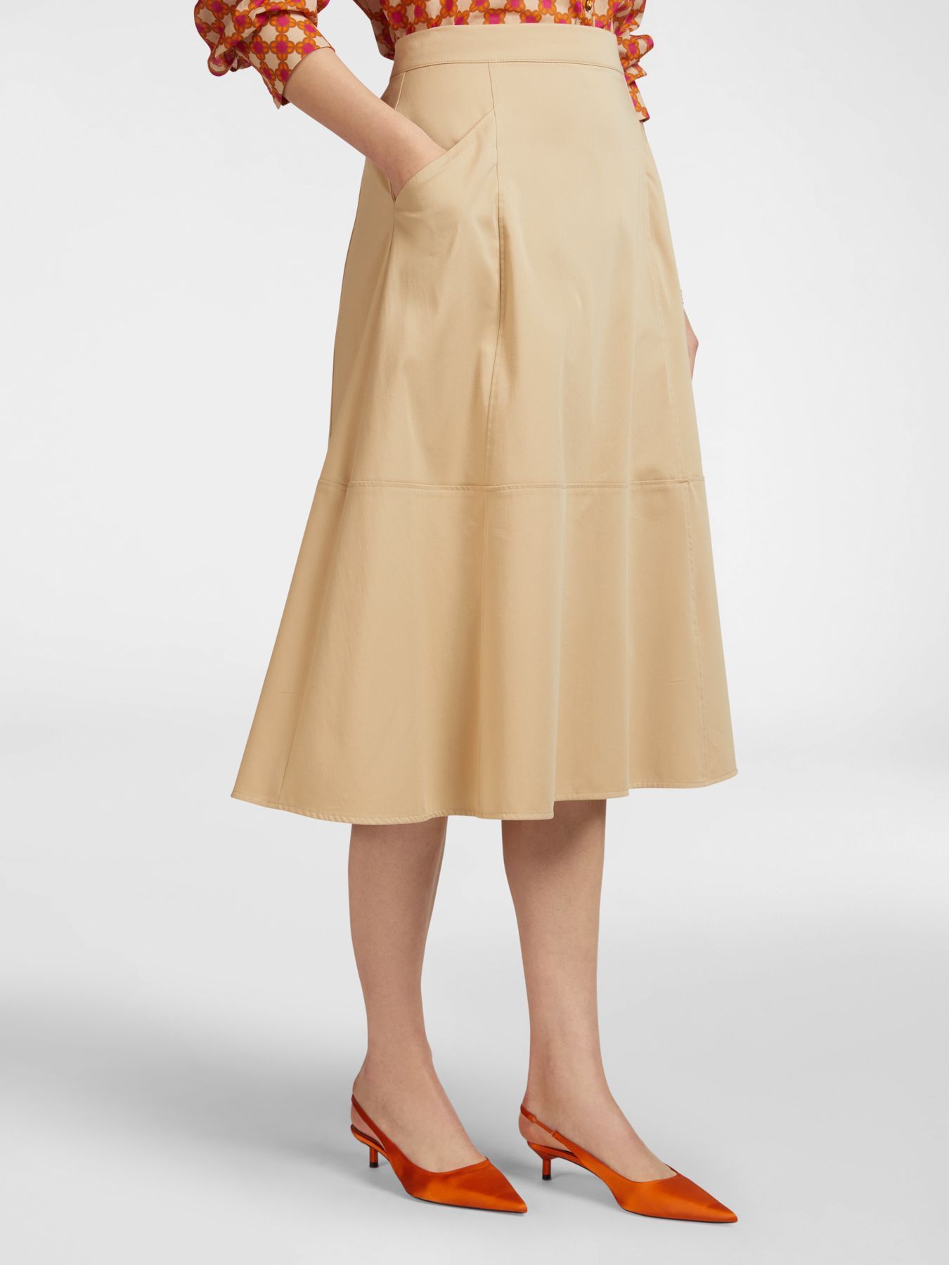 Юбка расклешенная из смесового хлопка