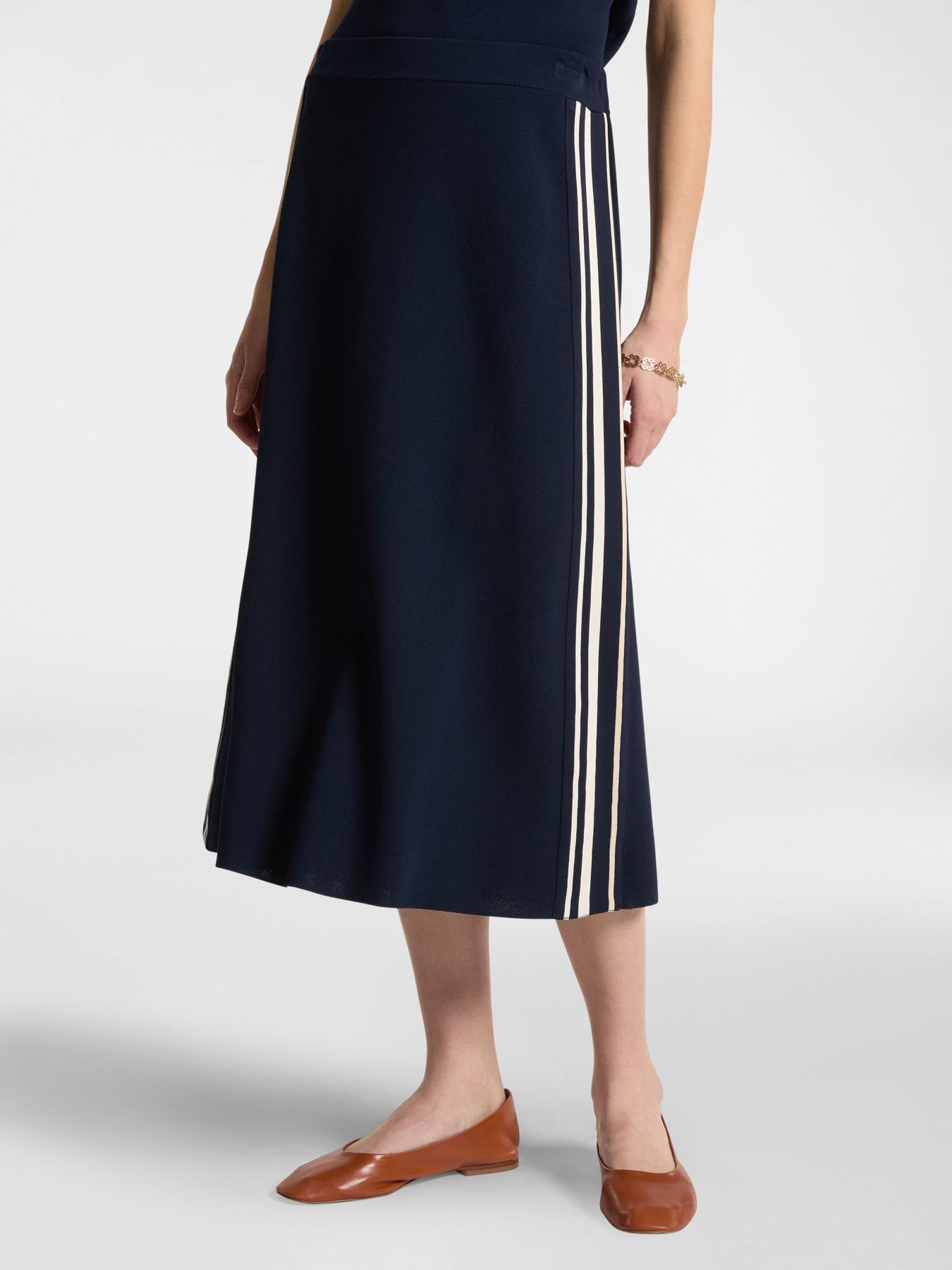 Юбка-миди из эластичного хлопка А-силуэта