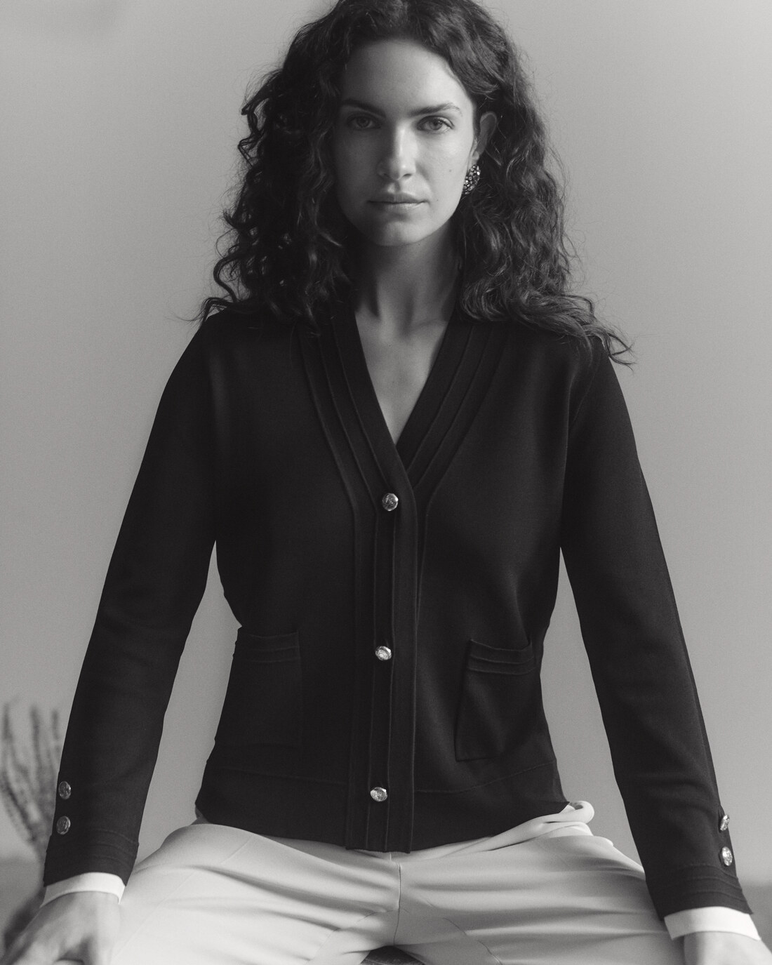 Кардиган с контрастными манжетами из вискозы