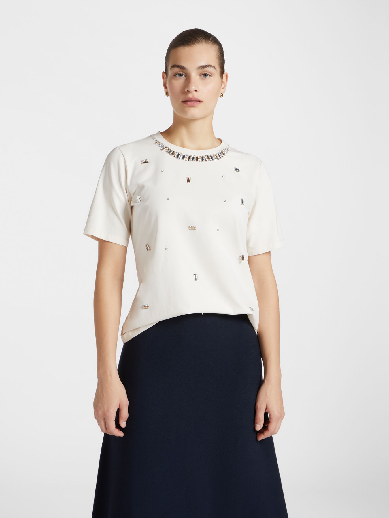 Юбка из вискозы темно-синяя Elena Mirò