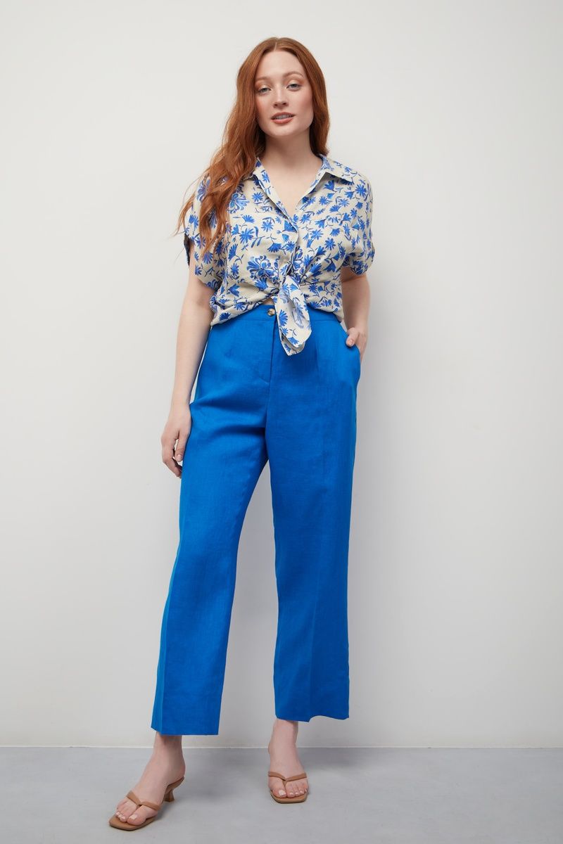 Блузка из 100% вискозы синяя Elena Mirò