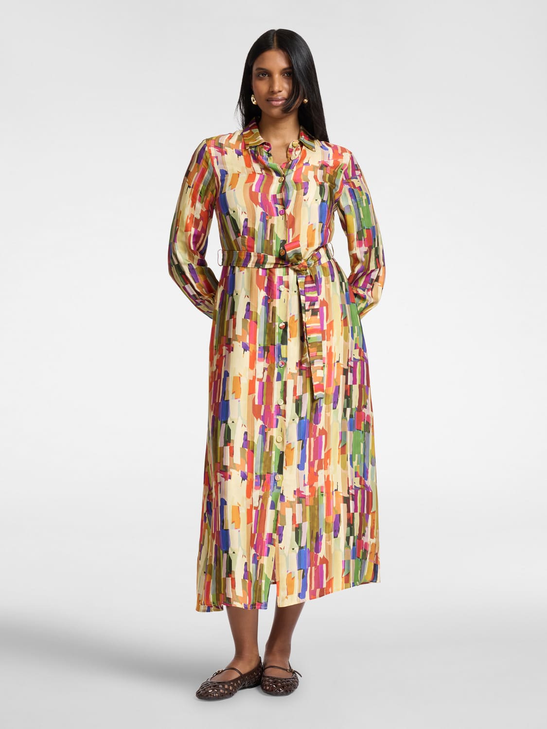 Платье-рубашка из эко-твила